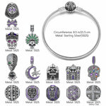 Sterling Silver Ghostly Darkness Charms Bracelet Set In Blackened 925 Sterling silver Plated (Includes bracelet and all charms shown)