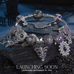 Limited Edition Flash Sale: Sterling Silver Midnight Wraith Charms Bracelet Set With Enamel In White Gold Plated (Includes bracelet and all charms shown)