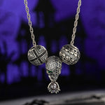 Sterling Silver Spectral Shine Charms Necklace Set With Enamel In White Gold Plated
