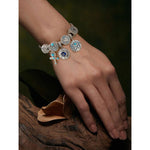 Sterling Silver Arcane Emblem Charms Bracelet Set With Enamel In Blackened 925 Sterling Silver Plated (Includes bracelet and all charms shown)