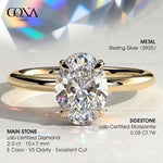 2ct IGI Certified Oval Lab-Grown Diamond Ring with Hidden Halo & Claw Setting In Sterling Silver (Includes IGI Certification from International Gemological Institute)