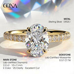 2ct Oval Lab-Grown Diamond Ring with Hidden Halo & Pave Band Cathedral Setting In Sterling Silver (Includes IGI Certification from International Gemological Institute)