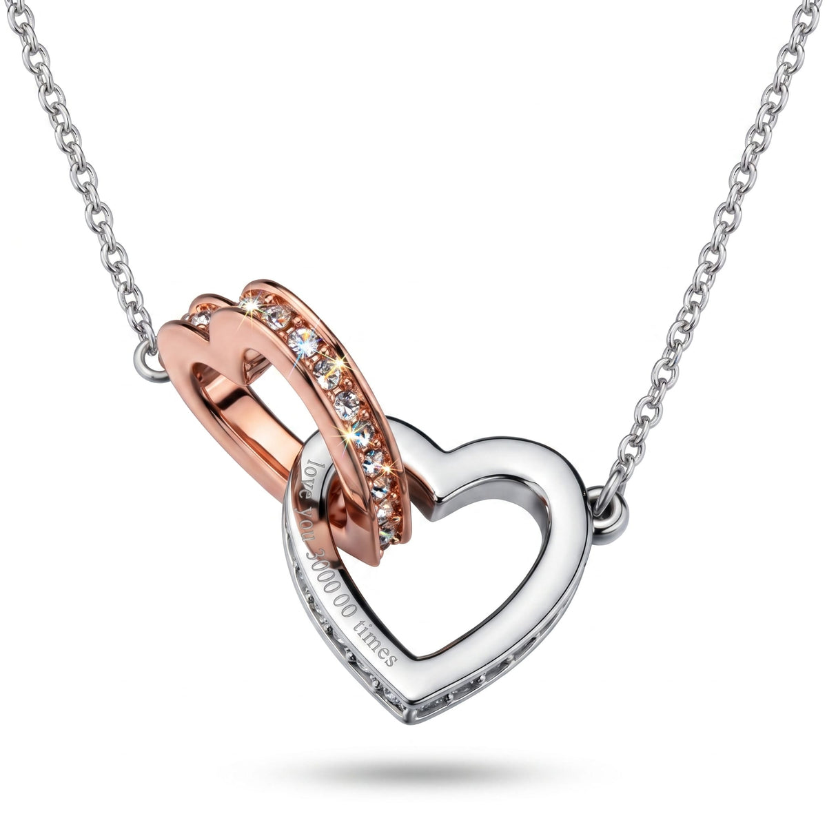 Exclusive Gift Offer: Spend $99+ to Get This "I Love You 3000 Times" Interlocking Double Heart Crystal Pendant Necklace for FREE (Ships With Order, No Need to Add to Cart)