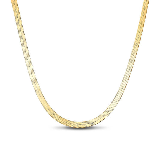 gon- Sterling Silver Flexible Snake Necklace Chain In 14K Gold Plated