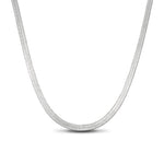 Sterling Silver Flexible Snake Chain Necklace In White Gold Plated