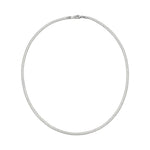 Sterling Silver Flexible Snake Chain Necklace In White Gold Plated