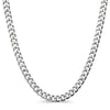 Sterling Silver Cuban Link Chain Necklace for Men and Women – Solid 925 Silver, 19 Inch Length, Polished Finish, Tarnish-Resistant Everyday Jewelry Gift