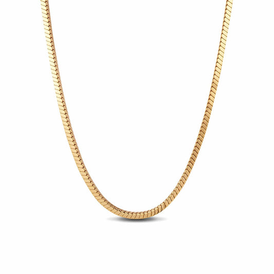 gon- Sterling Silver Flexible Snake Chain Necklace In 14K Gold Plated