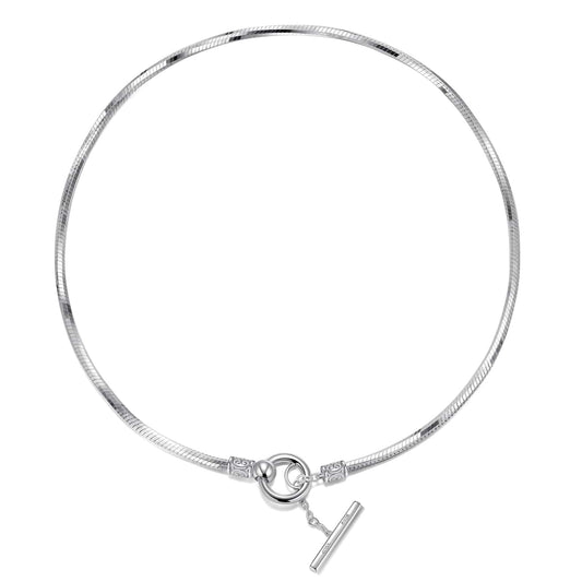 gon- Sterling Silver Chain Necklace In White Gold Plated
