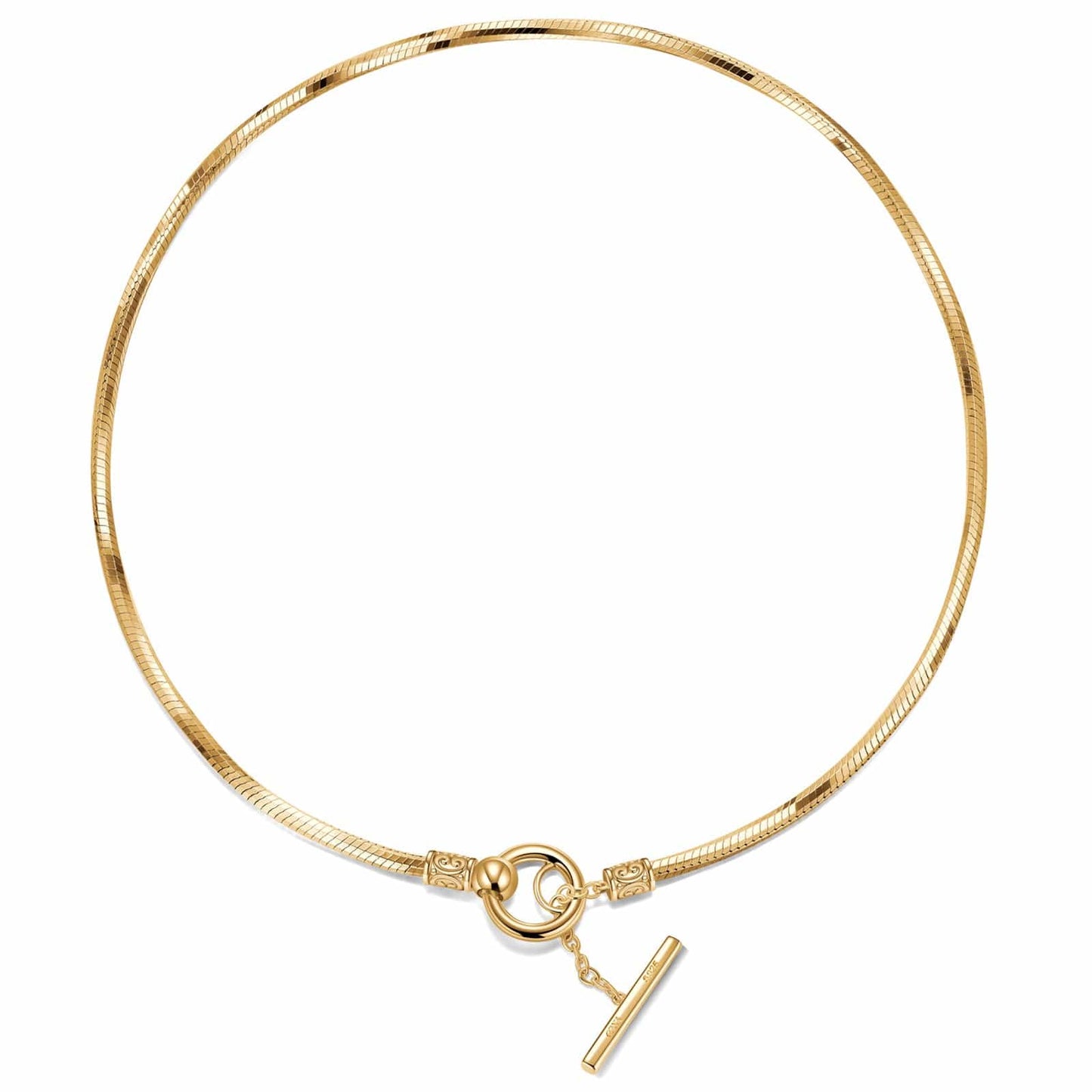 Sterling Silver Chain Necklace In 14K Gold Plated