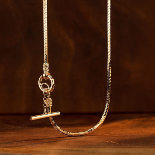 gona- Sterling Silver Chain Necklace In 14K Gold Plated