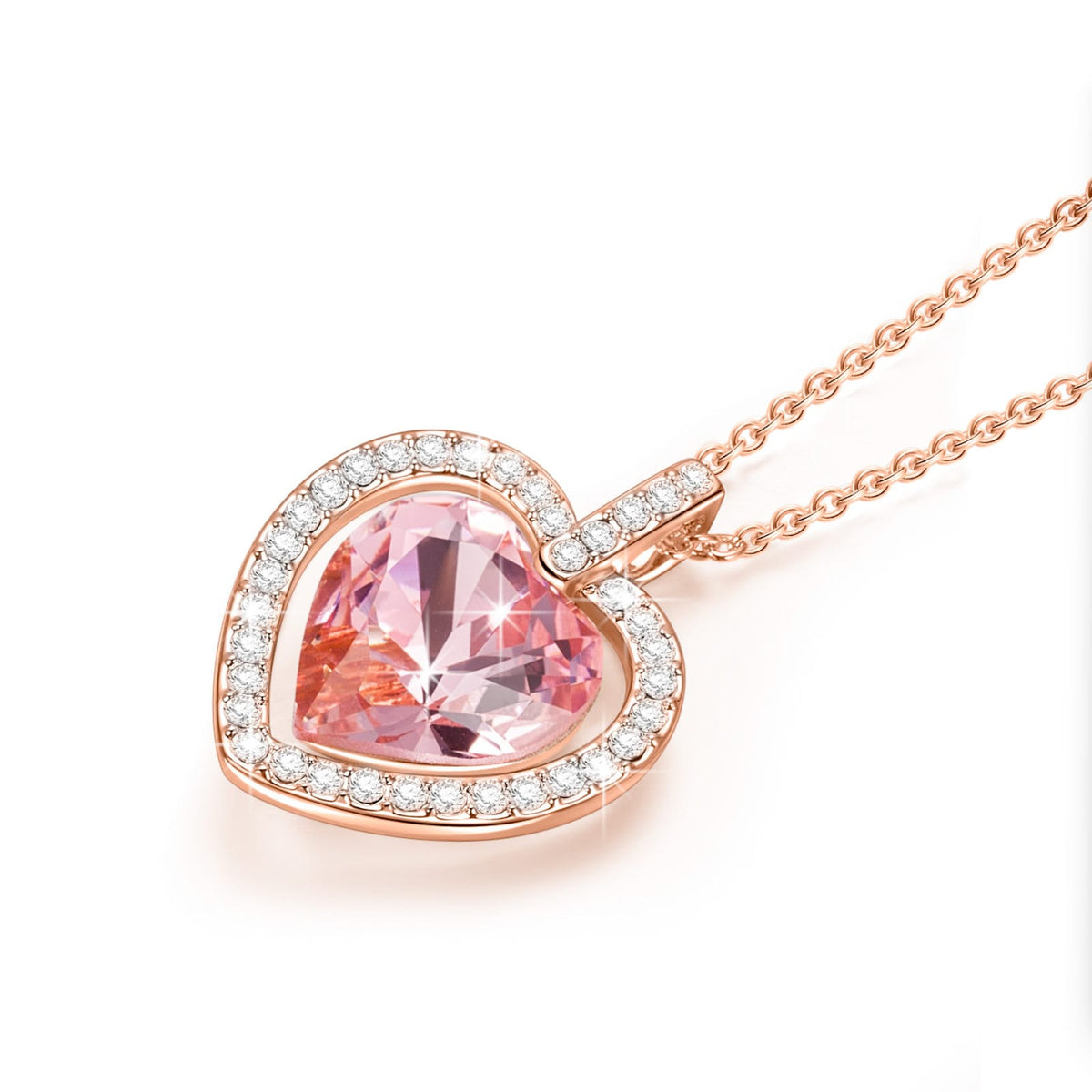 Exclusive Gift Offer: Spend $99+ to Get This Rosy Swarovski Crystal Heart Pendant Necklace with Rose Gold Plating for FREE (Ships With Order, No Need to Add to Cart)