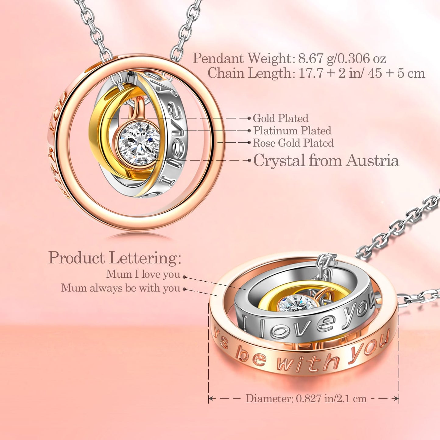 Mother‘s Day Exclusive: Spend $100+ in a Single Purchase to Get This Layered Circle Pendant Necklace in 14K Gold Plated - Created With Swarovski® Crystal for FREE (Ships With Order, No Need to Add to Cart)