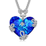 Graduation Season Exclusive: Spend $500+ in a Single Purchase to Get This Royal Blue Crystal Heart Butterfly Pendant Necklace in White Gold plated - Created With Swarovski® Crystal for FREE (Ships With Order, No Need to Add to Cart)