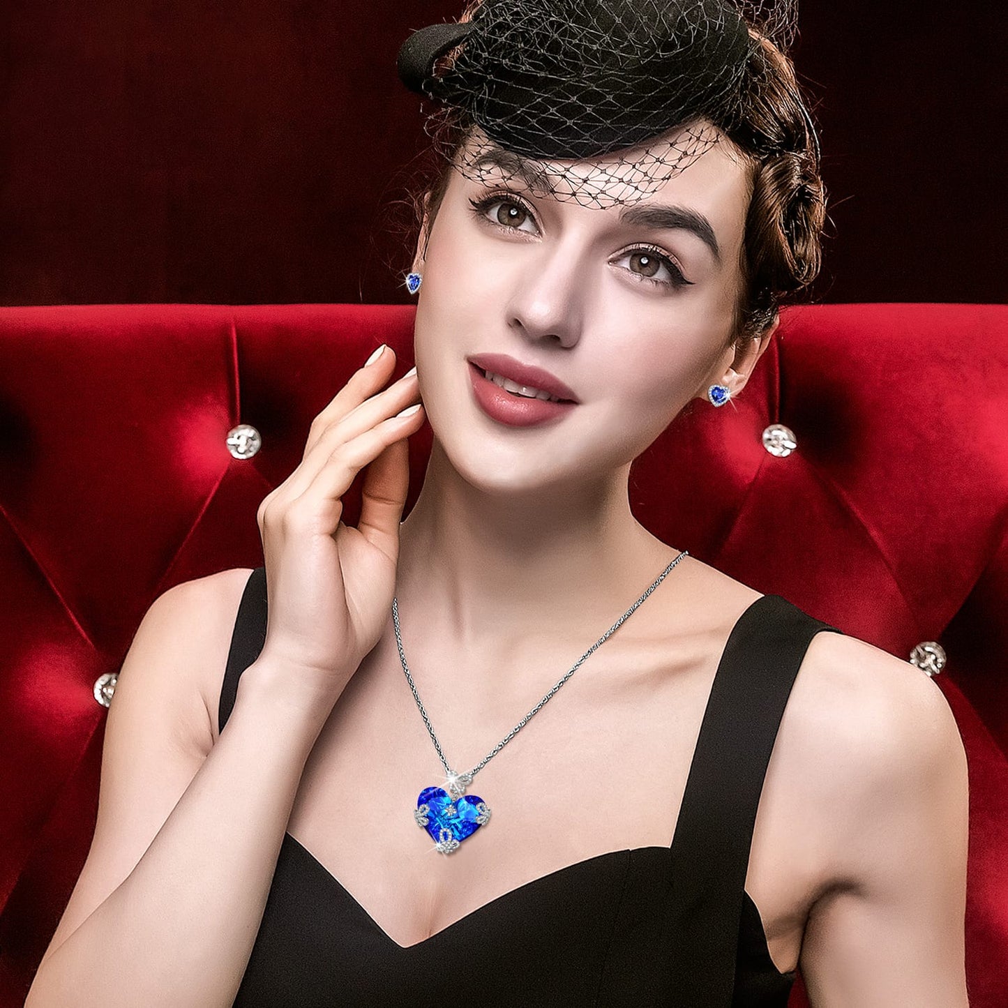 Graduation Season Exclusive: Spend $500+ in a Single Purchase to Get This Royal Blue Crystal Heart Butterfly Pendant Necklace in White Gold plated - Created With Swarovski® Crystal for FREE (Ships With Order, No Need to Add to Cart)