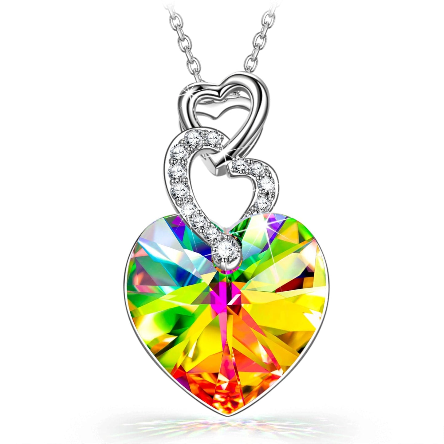 Christmas Exclusive: Spend Over $99 In A Single Purchase To Get This Sterling Silver Sunshine Heart Necklace In White Gold Plated For FREE - Created With Swarovski® Crystals - (Ships With Order, No Need To Add To Cart)