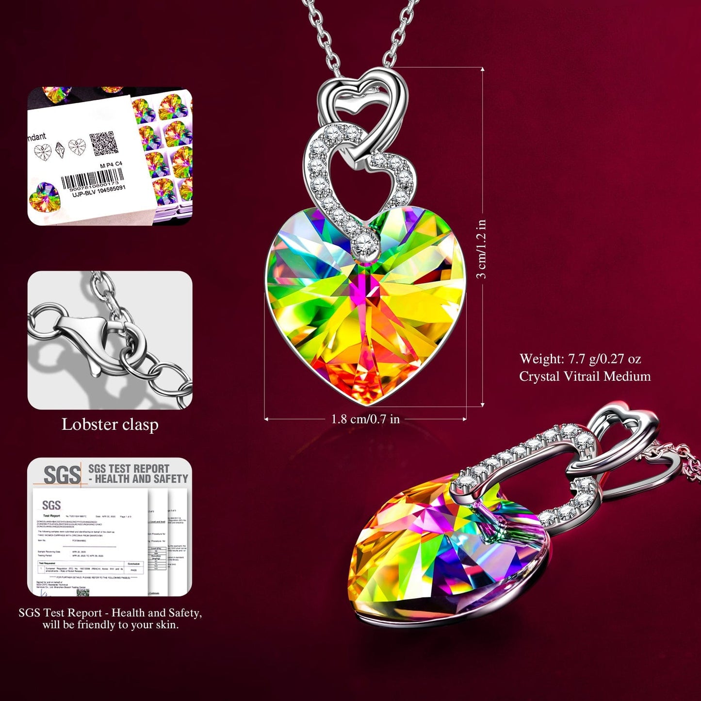 Christmas Exclusive: Spend Over $99 In A Single Purchase To Get This Sterling Silver Sunshine Heart Necklace In White Gold Plated For FREE - Created With Swarovski® Crystals - (Ships With Order, No Need To Add To Cart)