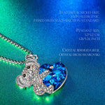 Marine Breeze Exclusive: Koala Bear Hugging Sapphire Blue Heart Pendant Necklace Created With Swarovski® Crystal for FREE (Ships With Order, No Need to Add to Cart)