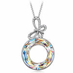 Marine Breeze Exclusive: Spend $350+ in a Single Purchase to Get This Aurora Crystal Donut Circle Pendant Necklace With Paved Crystal Bowknot in White Gold plated - Created With Swarovski® Crystal for FREE (Ships With Order, No Need to Add to Cart)
