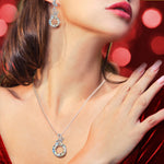 Marine Breeze Exclusive: Spend $350+ in a Single Purchase to Get This Aurora Crystal Donut Circle Pendant Necklace With Paved Crystal Bowknot in White Gold plated - Created With Swarovski® Crystal for FREE (Ships With Order, No Need to Add to Cart)