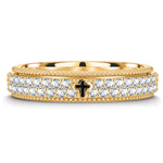 Moissanite Cross Signet Ring in Tarnish-resistant Silver (Includes GRA Certification From Gemstone Research Center)