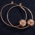 Sterling Silver Daisy Hoop Earrings In Rose Gold Plated
