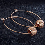 Sterling Silver Daisy Hoop Earrings In Rose Gold Plated