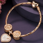 Sterling Silver All Year Round Charms Bracelet Set In 14K Gold Plated (Includes bracelet and all charms shown)