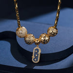 Sterling Silver Twinkling Starlight Charms Necklace Set With Enamel In 14K Gold Plated