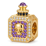 Skull Magic Potion Bottle Charm For European Bracelets Halloween Gothic Style in Tarnish-resistant Silver