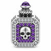 Blackened Solid 925 Sterling Silver Skull Magic Potion Bottle Charm For European Bracelets Halloween Gothic Style