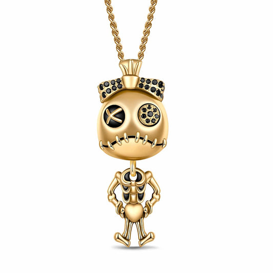 gon- Limited Edition Flash Sale: Hauntingly Beautiful Halloween-themed Zombie Bride Tarnish-resistant Silver Necklace in 14K Gold Plated