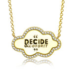 Inspirational Quote Cloud Tag Pendant Necklace in Solid 925 Sterling Silver