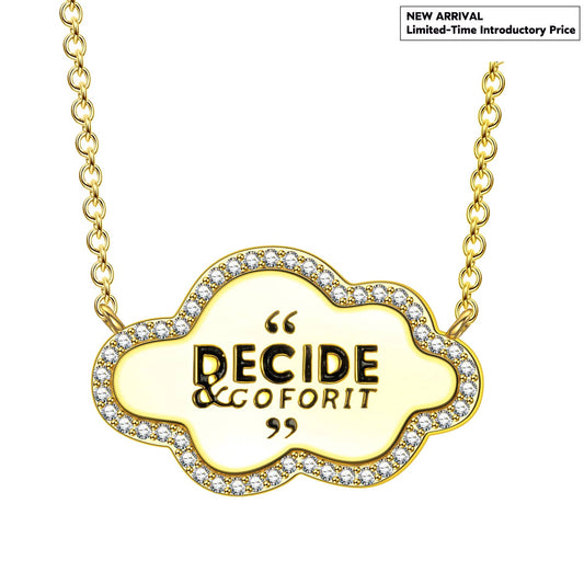 gona- Inspirational Quote Cloud Tag Pendant Necklace in Solid 925 Sterling Silver
