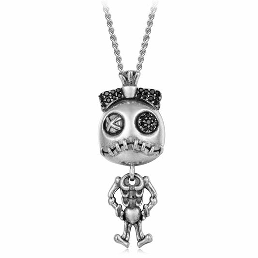 gon- Limited Edition Flash Sale: Hauntingly Beautiful Halloween-themed Zombie Bride Necklace in 925 Sterling Silver with Antique Finish!