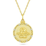 Sterling Silver My Little Angel Link Chain Necklace In 14K Gold Plated