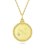 Sterling Silver My Little Angel Link Chain Necklace In 14K Gold Plated