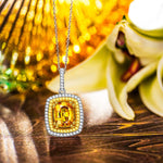 Sterling Silver Necklace Chain Sunset Strip Tarnish-resistant Silver Pendant Necklace In White Gold Plated