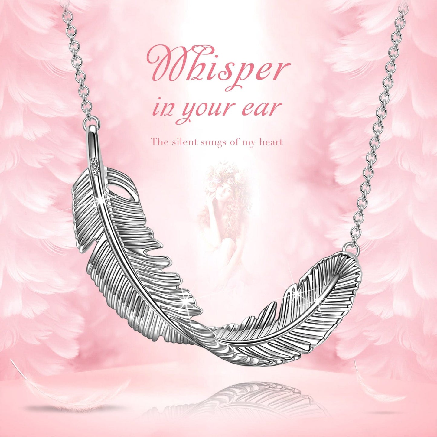 Pamper Fan Exclusive: Spend Over $200 In A Single Purchase To Get This Sterling Silver Silver Feather Necklace In White Gold Plated For FREE - (Ships With Order, No Need To Add To Cart)