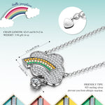 Pavé Rainbow Cloud Pendant Necklace in Solid 925 Sterling Silver