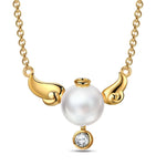 Limited Offer: Purchase Any Pre-made Charms Bracelet Set or Charms Necklace Set from Guardian Angel Collection To Get This S925 Pearl Necklace In 14K Gold Plated For FREE - (Ships With Order, No Need To Add To Cart)