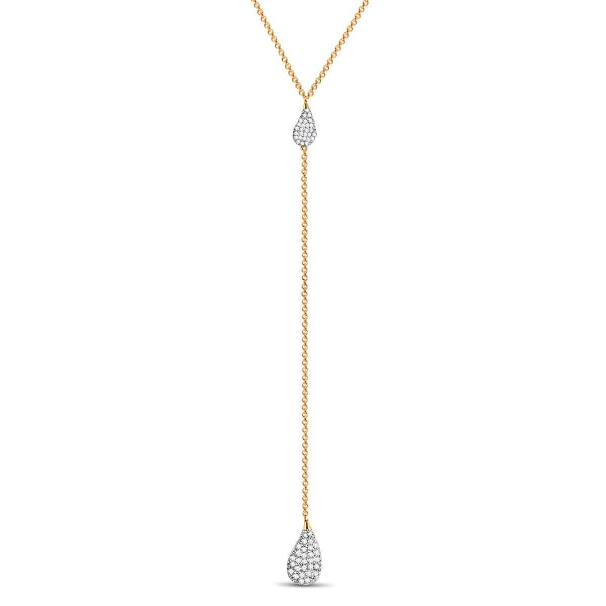 Sterling Silver Aurora Drop Chain Necklace In 14K Gold Plated
