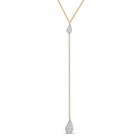 gona- Sterling Silver Aurora Drop Chain Necklace In 14K Gold Plated