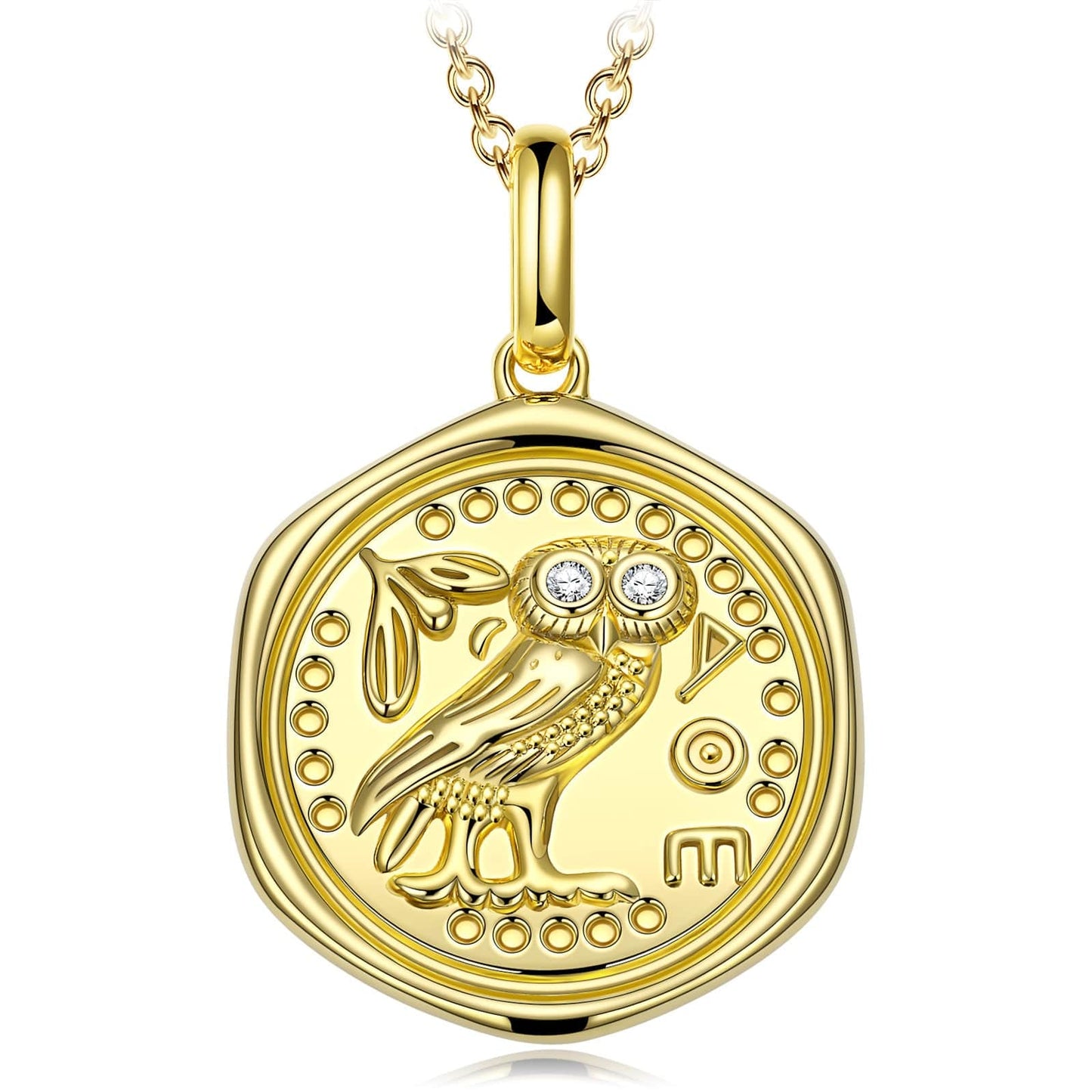 Sterling Silver Who's Wise Owl Necklace In 14K Gold Plated