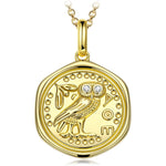 Sterling Silver Who's Wise Owl Necklace In 14K Gold Plated