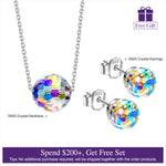 Sterling Silver Fantastic World Series Crystal Necklace and Earrings Set In White Gold Plated