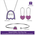 Halloween Treats Exclusive: Spend Over $500 In A Single Purchase To Get This Sterling Silver Monster Mash Necklace and Bracelet and Earrings Set In White Gold Plated For FREE - (Ships With Order, No Need To Add To Cart)