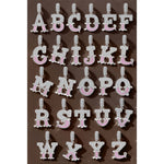 Letter P Tarnish-resistant Silver Dangle Charms In White Gold Plated