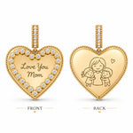 Personalized Heart Dangle Charms Pendant In 14K Gold Plated — Choose Your Design and Add Your Personal Message