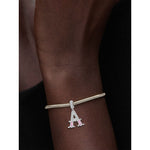 Letter A Tarnish-resistant Silver Dangle Charms In White Gold Plated